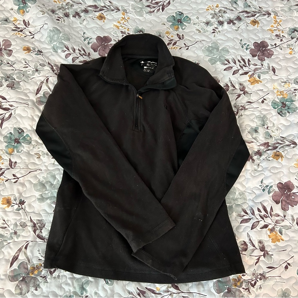 Vintage Black Quarter Zip Champion Pullover
